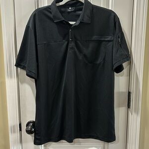 Men’s black short sleeve polo size L